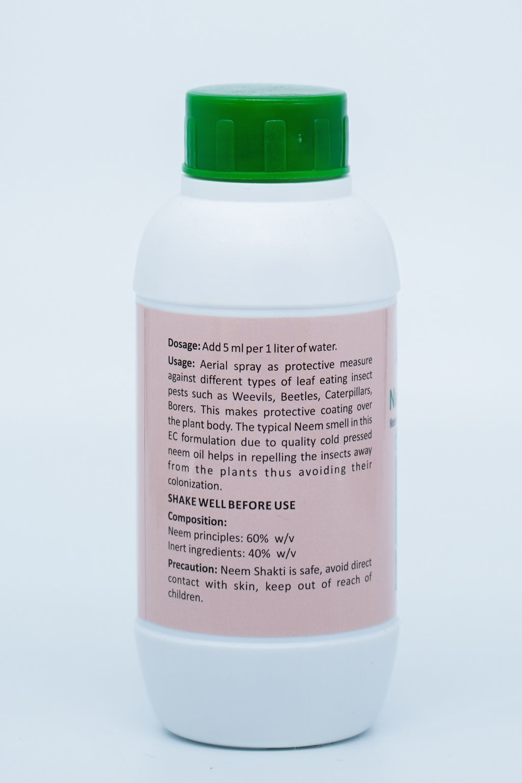 NeemShakti | Cold Pressed Neem Oil Emulsified Concentrate | For Borer Pests | Pest management | Neem seed kernel extract 60% EC