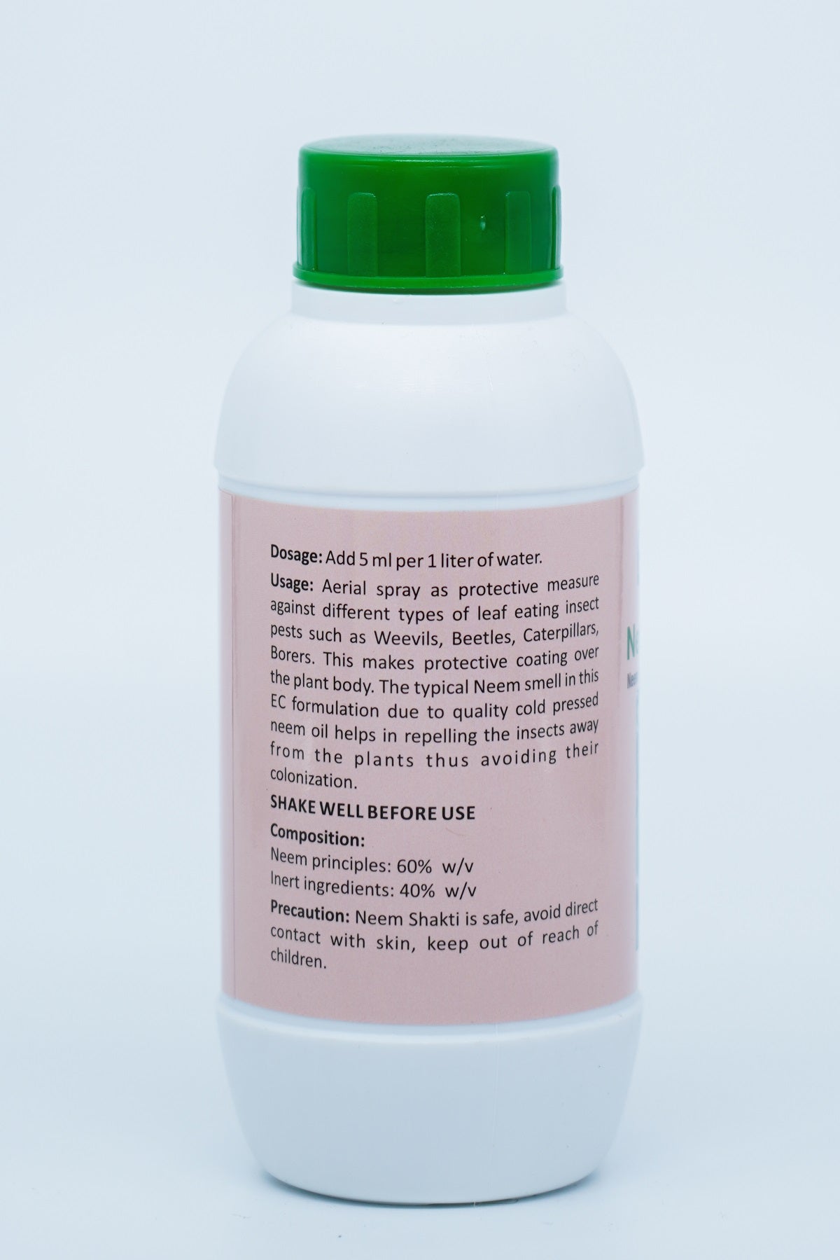 NeemShakti | Cold Pressed Neem Oil Emulsified Concentrate | For Borer Pests | Pest management | Neem seed kernel extract 60% EC