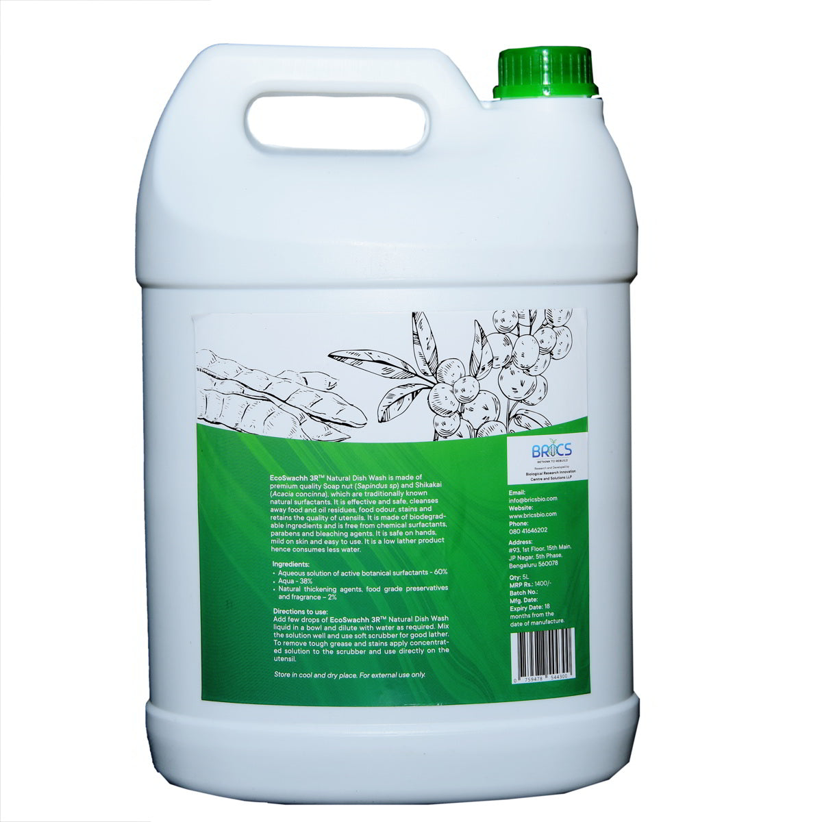 EcoSwachh 3R - Natural Dish Wash | Utensils Cleaner | Gentle on Skin | Chemical Free