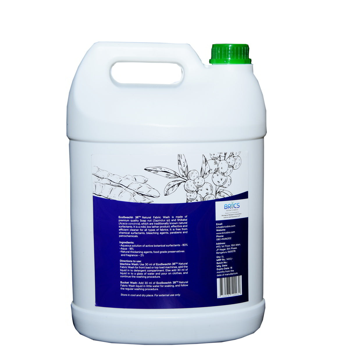 EcoSwachh 3R - Natural Fabric Wash | Natural Laundry Detergent Liquid | For Machine Wash