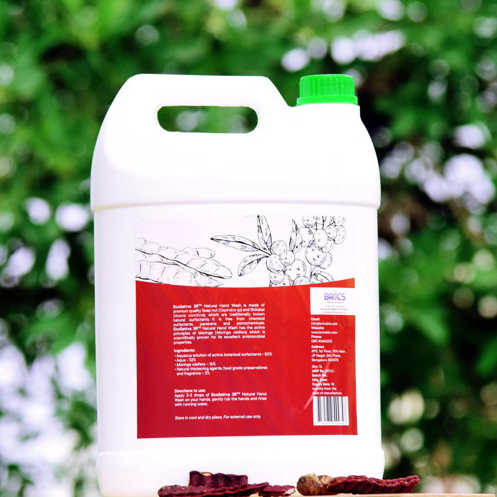 EcoSattva 3R - Natural Hand Wash | Low Lather | Safe & Chemical Free | Soft on Hands