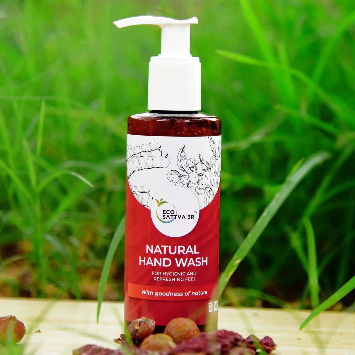 EcoSattva 3R - Natural Hand Wash | Low Lather | Safe & Chemical Free | Soft on Hands