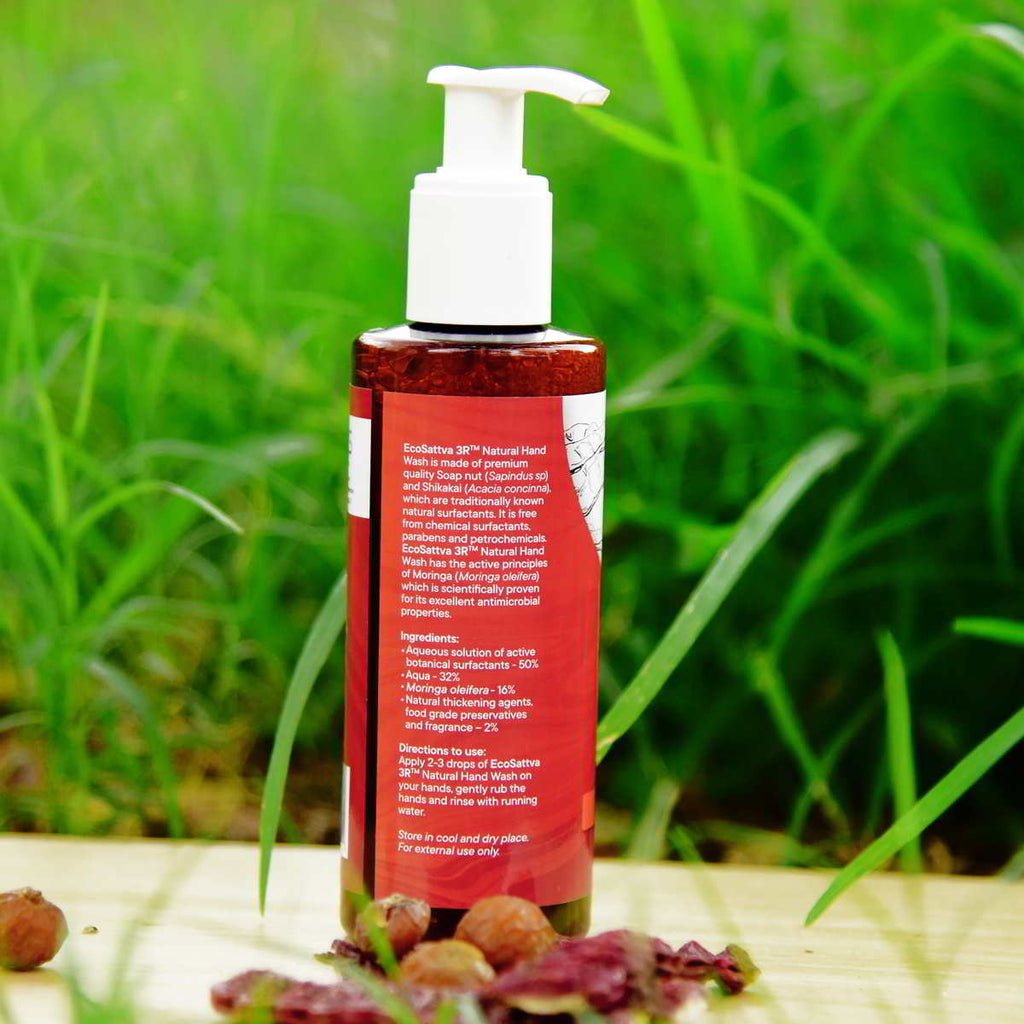 EcoSattva 3R - Natural Hand Wash | Low Lather | Safe & Chemical Free | Soft on Hands