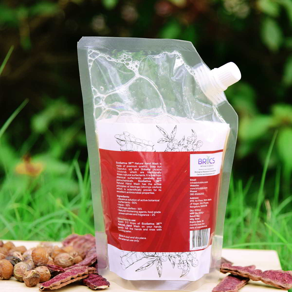 EcoSattva 3R - Natural Hand Wash | Low Lather | Safe & Chemical Free | Soft on Hands