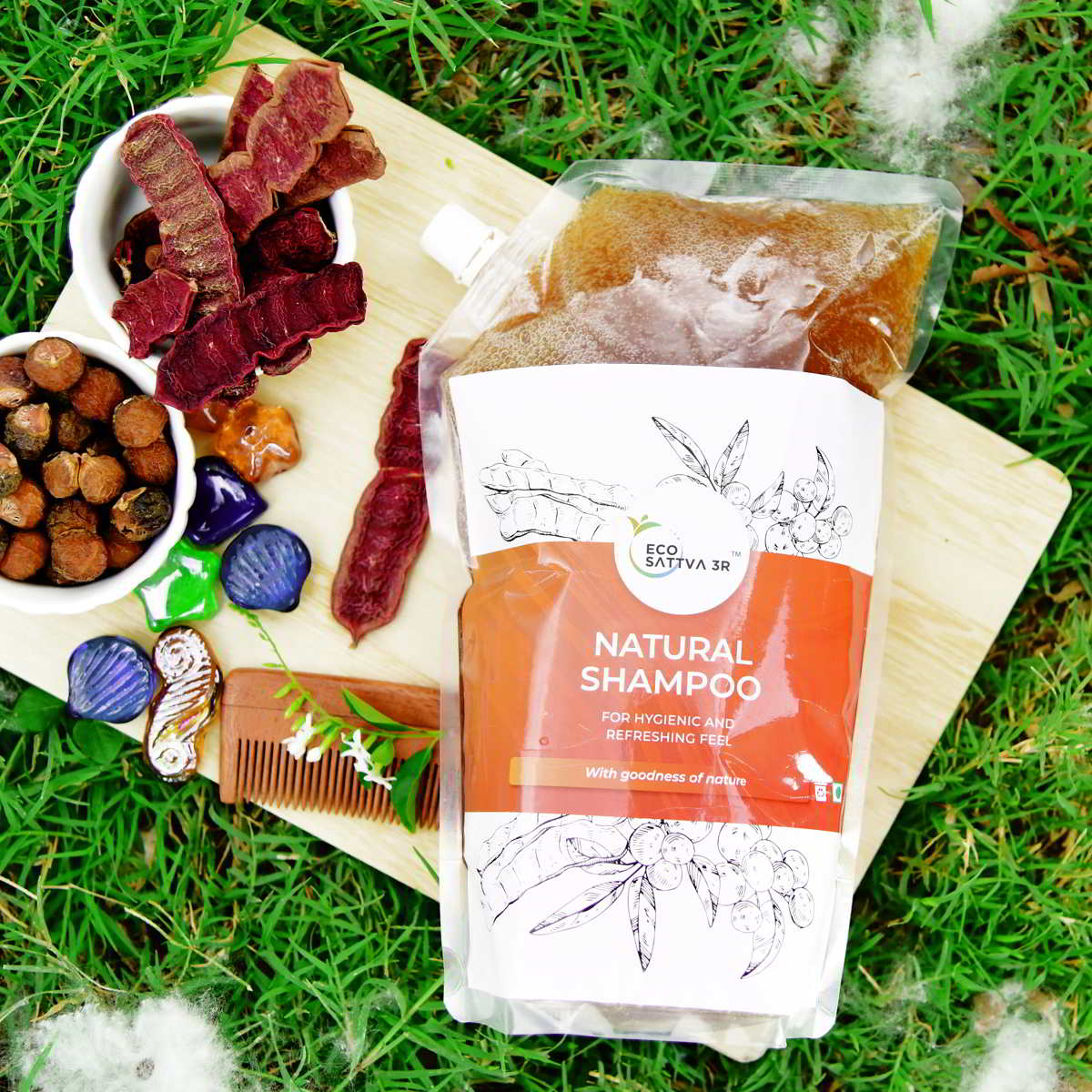 EcoSattva 3R - Natural Shampoo | Soapnut Shampoo | Hairfall & Dandruff protect | Chemical free