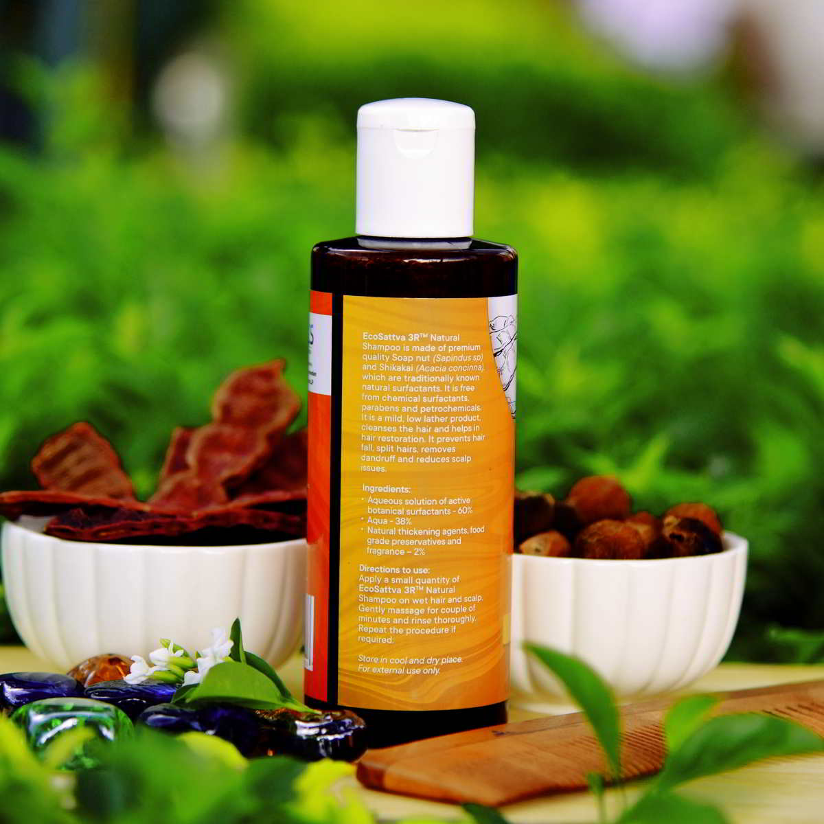EcoSattva 3R - Natural Shampoo | Soapnut Shampoo | Hairfall & Dandruff protect | Chemical free